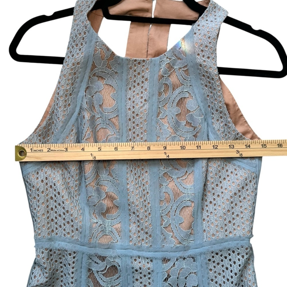 NWT! BCBG ARIELLA Lace Halter Dress Gown Light Blue | Women’s Size 4 - Picture 12 of 15